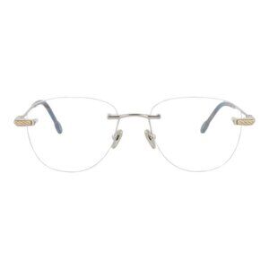 Fred Womens Round/Oval Rhodium Rhodium Transparent Fashion Designer Eyewear